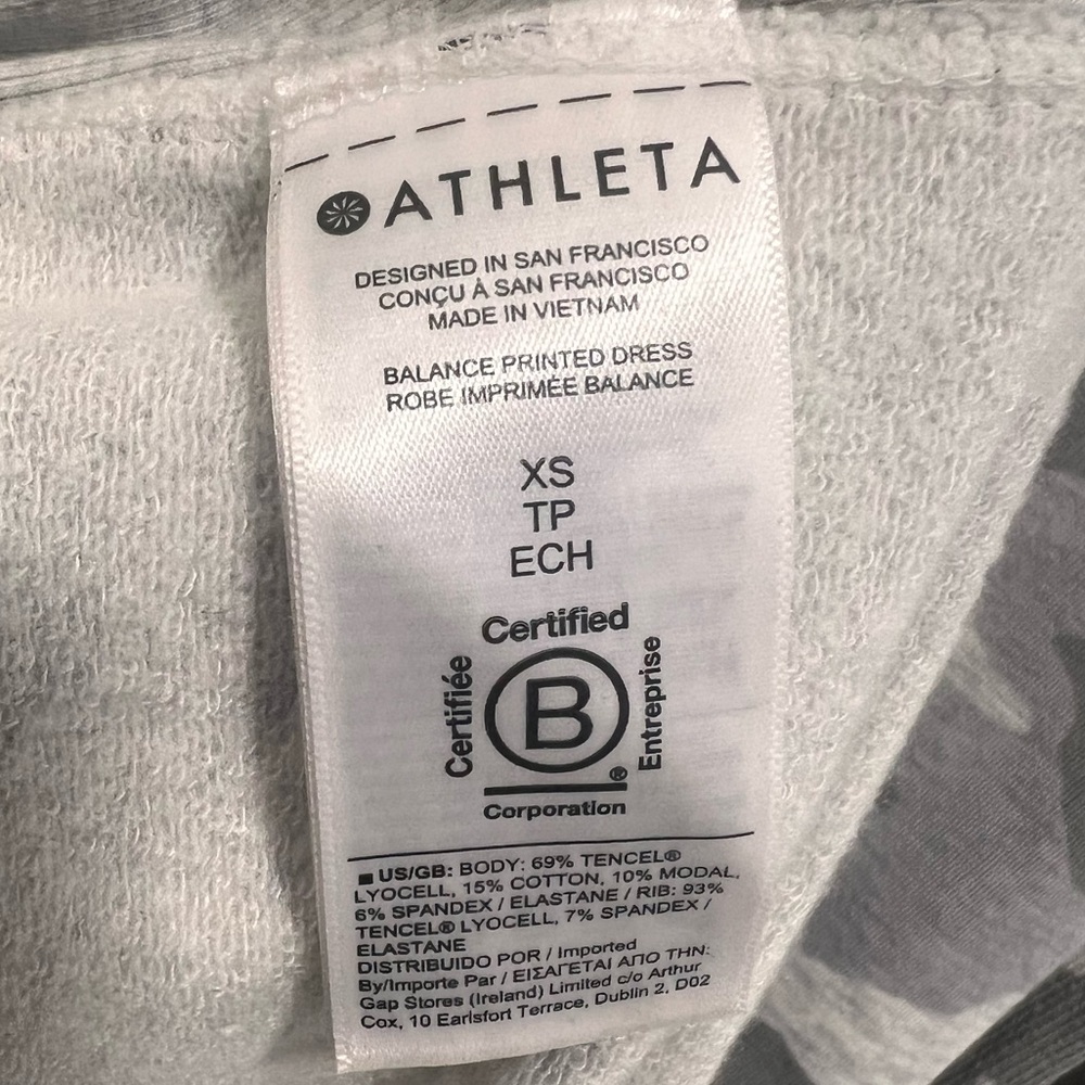 Athleta Balance Camo Luxe Sweatshirt Dress Athleisure Travel Long Sleeve, XS - Picture 8 of 11